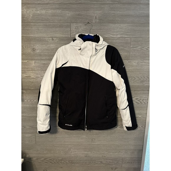 Columbia Titanium Omni Tech Black White Insulated Small Snow Jacket - Picture 1 of 10